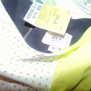 three colors together poly,leather dress